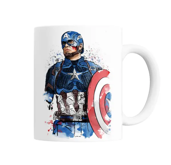 Taza de Cerámica Capitan America Watercolor