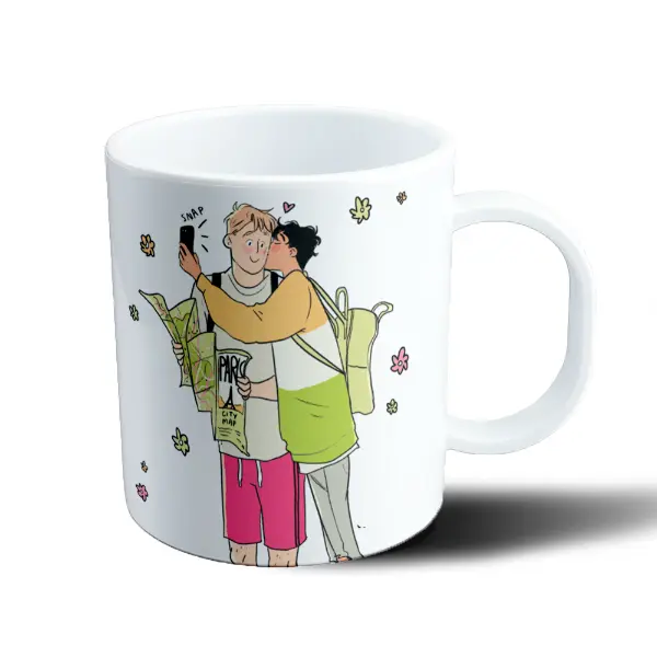 Taza de Plástico Heartstopper Charlie y Nick en París