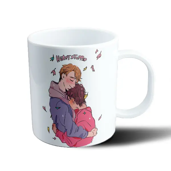 Taza de Plástico Heartstopper Nick y Charlie abrazo