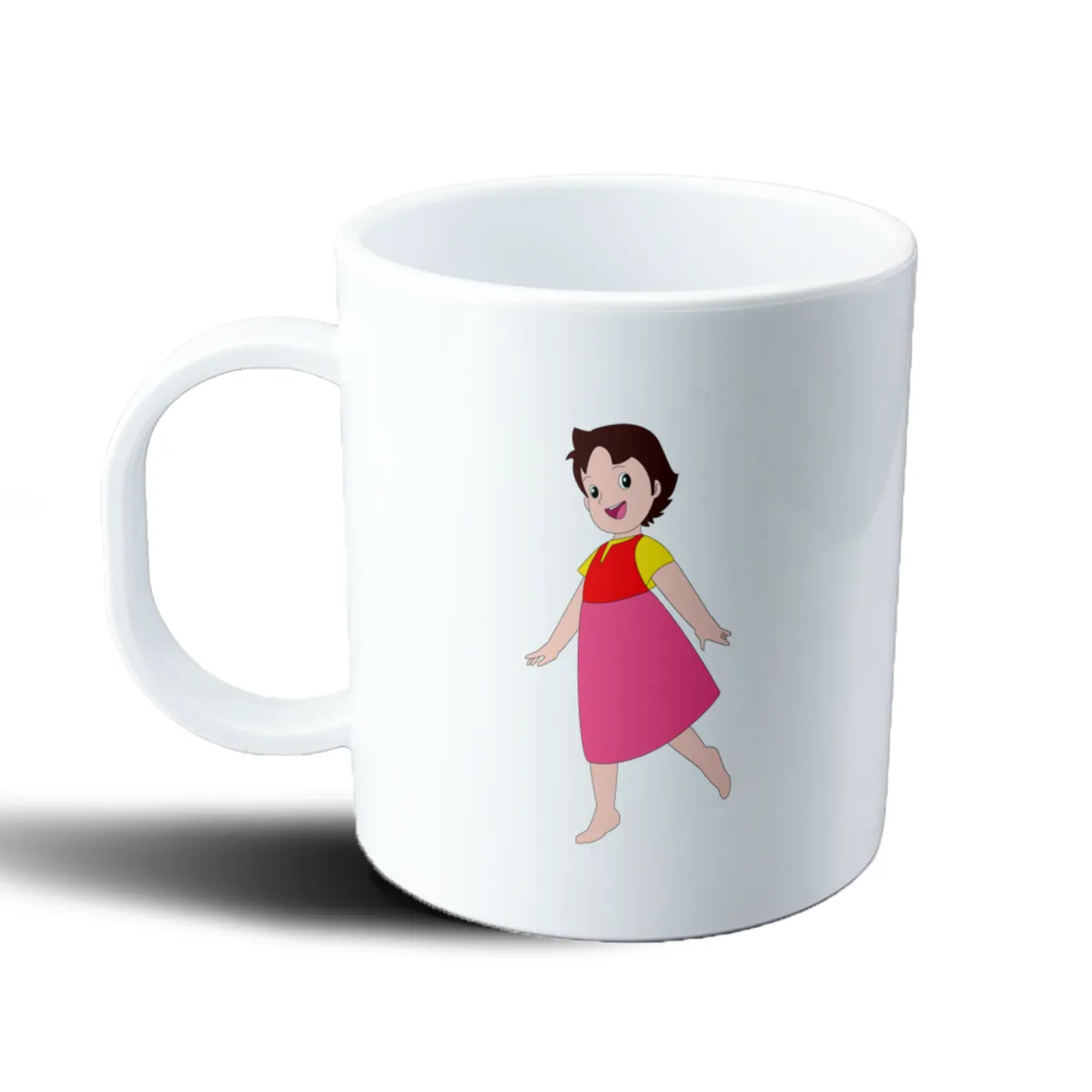 Taza de Plástico Heidi Niña Vestido Rosa y Rojo - vista 2