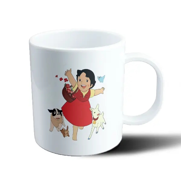 Taza de Plástico Heidi Niña de los Alpes con Perro y Cabra