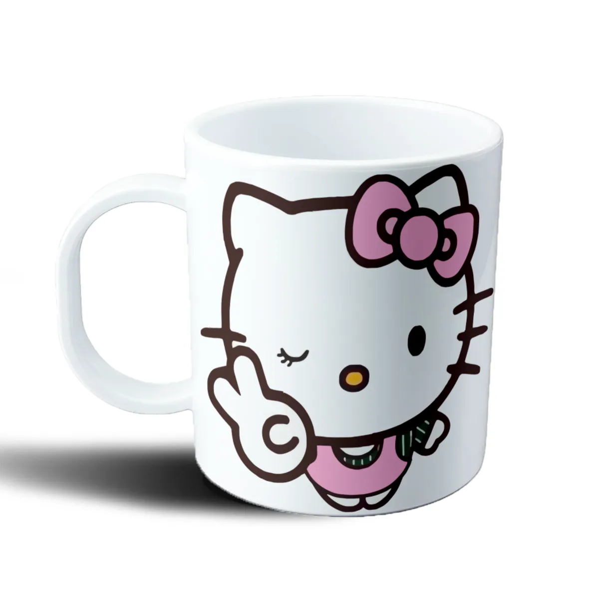 Taza de Plástico Hello Kitty Guiño y Señal de Paz - vista 2