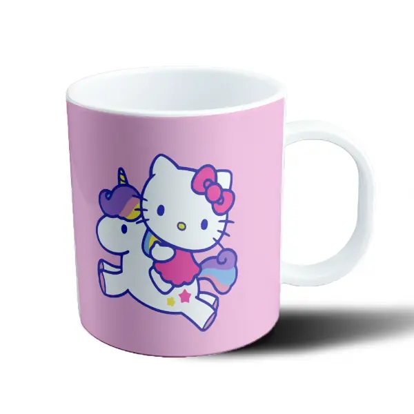 Taza de Plástico Hello Kitty Unicornio Arcoíris
