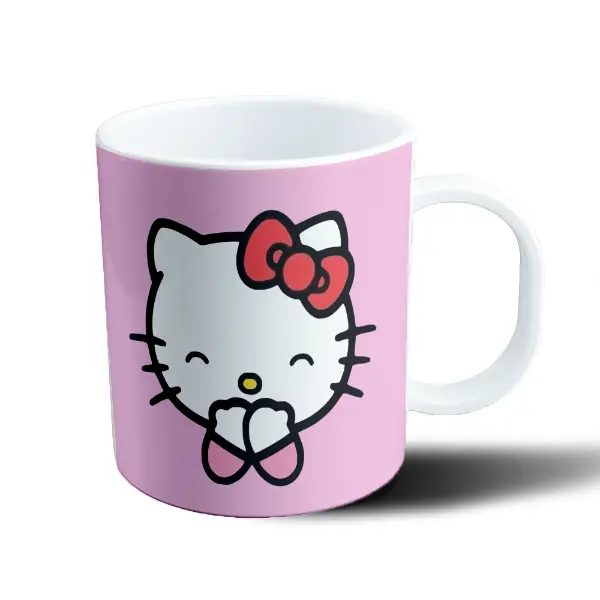Taza de Plástico Hello Kitty con Moño Rojo