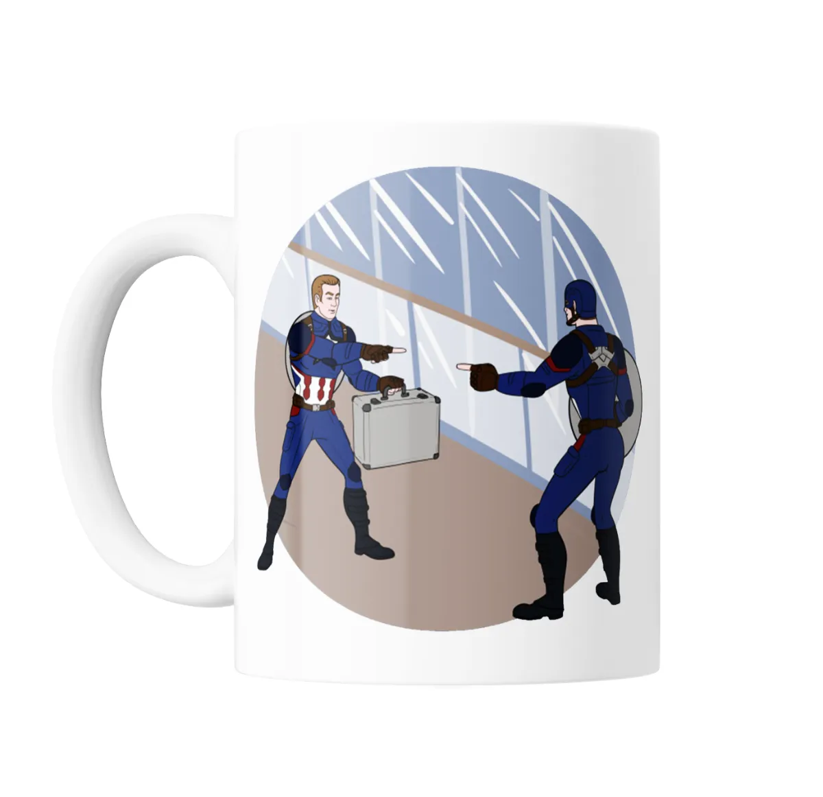 Taza de Cerámica Capitán América Meme Señalando - vista 2