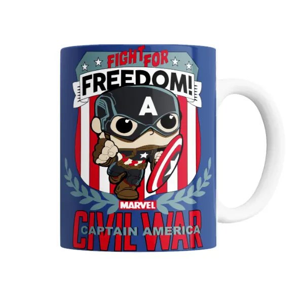 Taza de Cerámica Capitán América Civil War Fight for Freedom Funko
