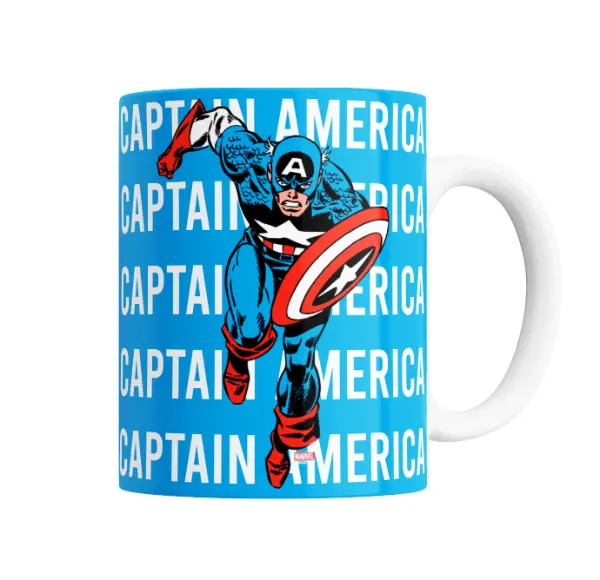 Taza de Cerámica Capitan America Clásico Cómic con Escudo