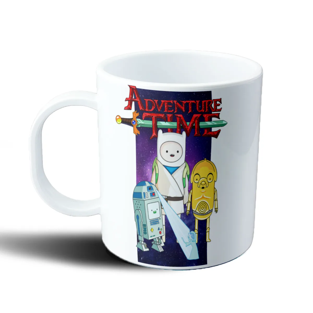 Taza de Plástico Hora de Aventura Finn y Jake con R2-D2 y C-3PO - vista 2