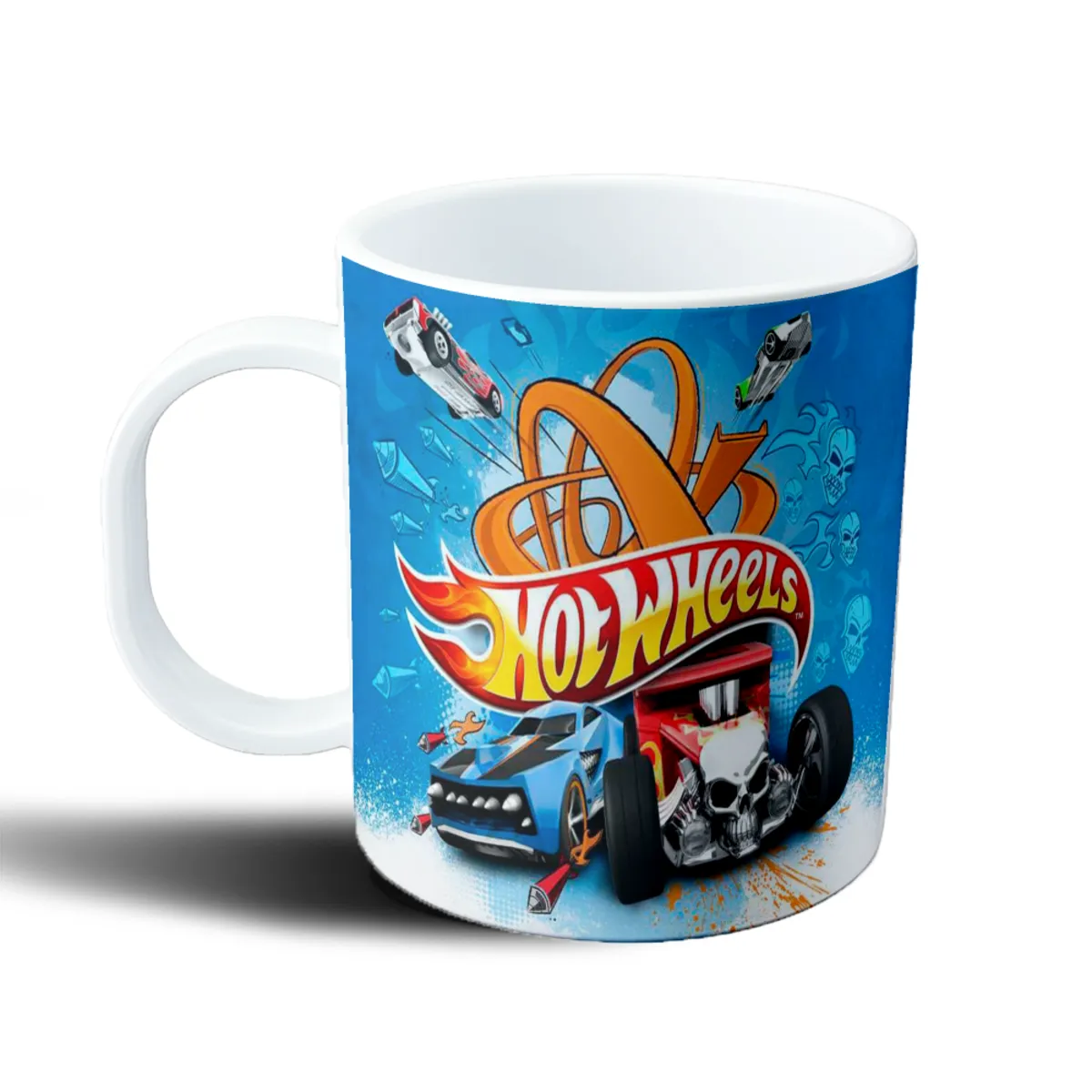 Taza de Plástico Hot Wheels Calavera Ruedas Azul - vista 2