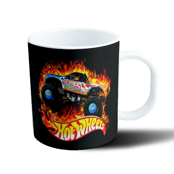 Taza de Plástico Hot Wheels Monster Truck en Llamas