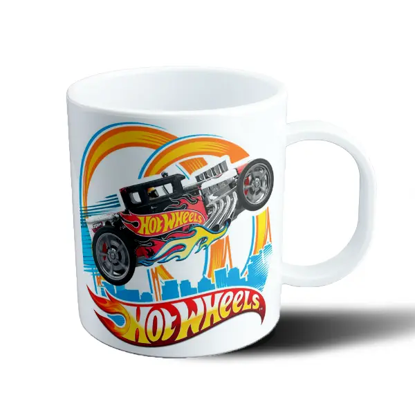 Taza de Plástico Hot Wheels Auto Llamas Ciudad