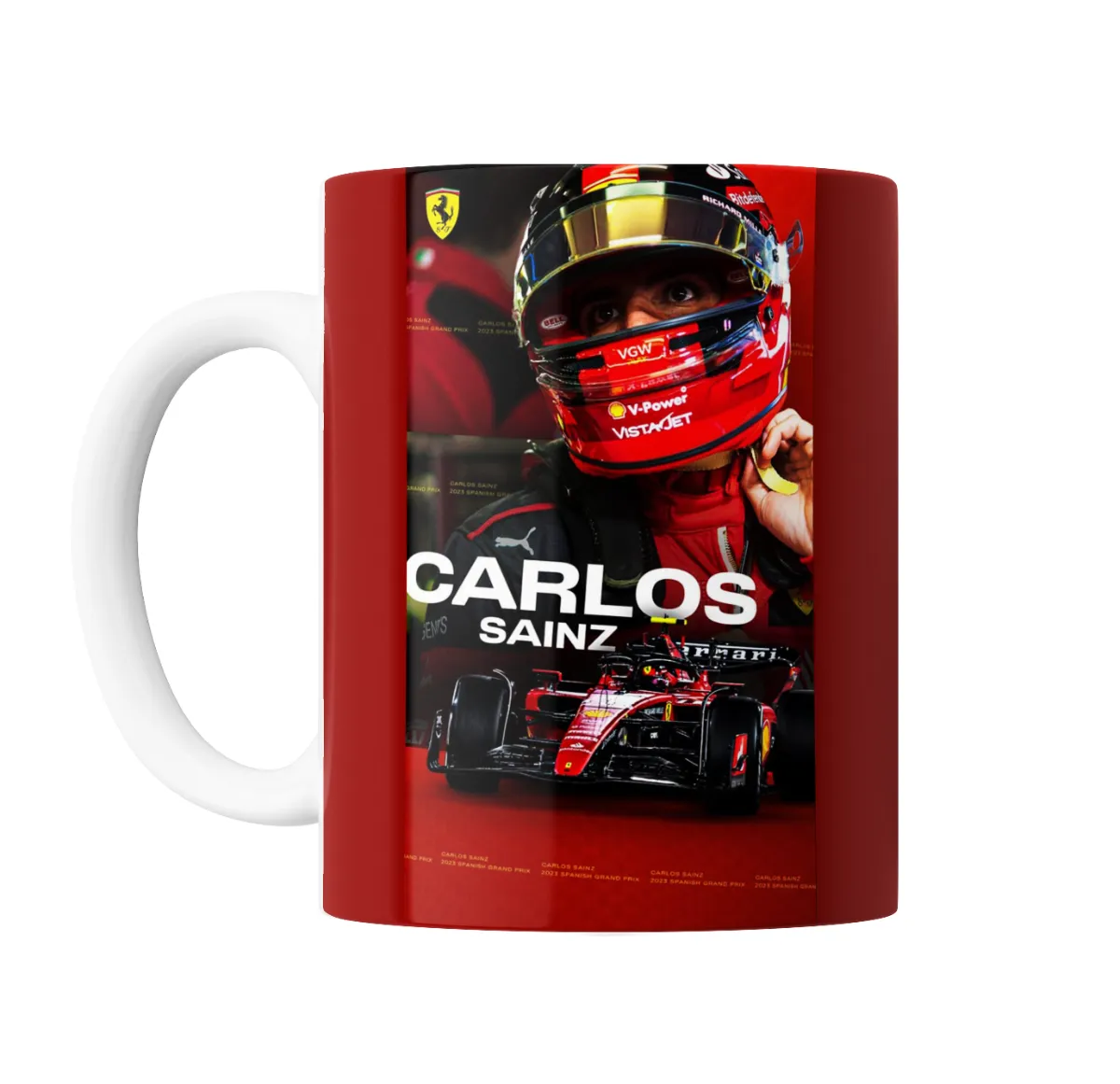 Taza de Cerámica Carlos Sainz Ferrari Fórmula 1 - vista 2