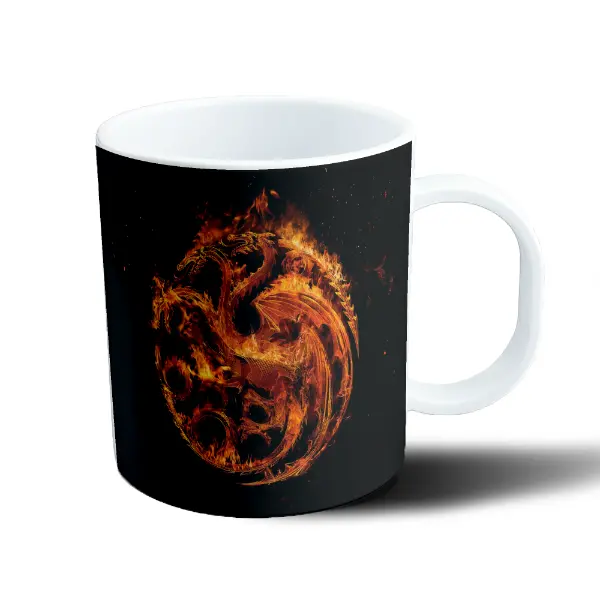 Taza de Plástico House of the Dragon Escudo Targaryen en Llamas