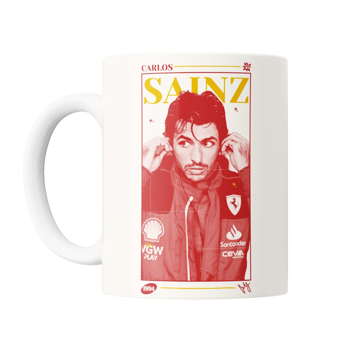 Taza de Cerámica Carlos Sainz Ferrari Retrato - vista 2