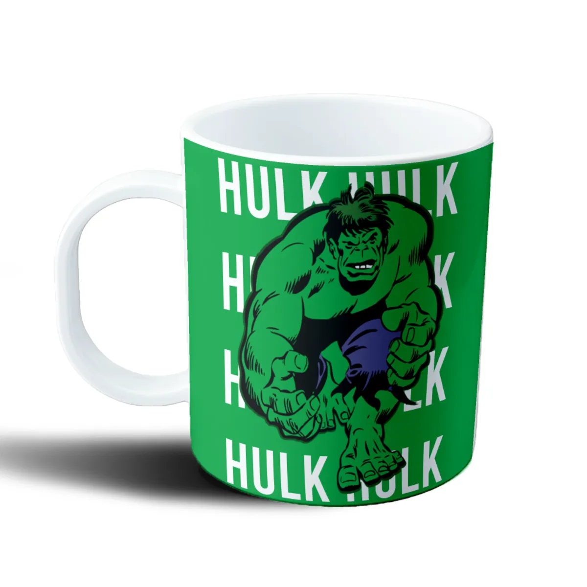 Taza de Plástico Hulk Marvel Fondo Verde con Texto Repetido - vista 2