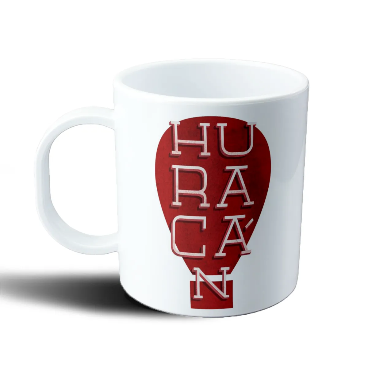 Taza de Plástico Huracán Escudo Rojo Tipografía - vista 2