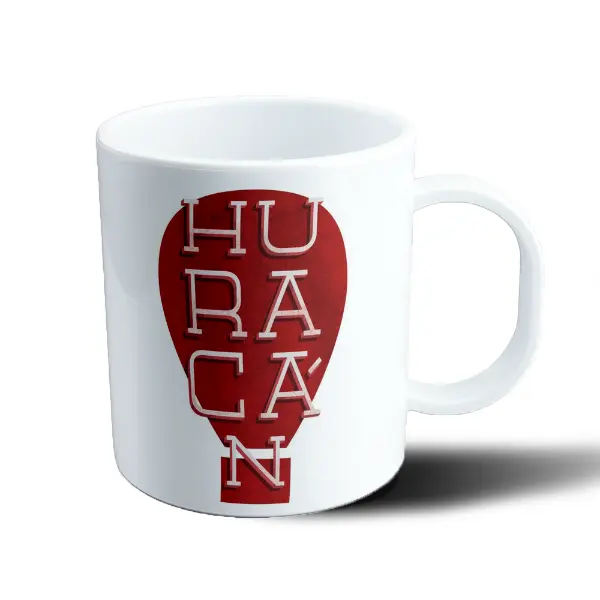 Taza de Plástico Huracán Escudo Rojo Tipografía