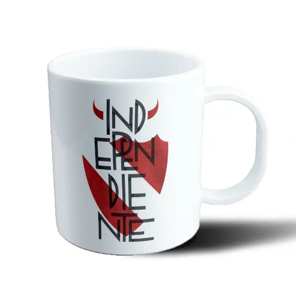 Taza de Plástico Independiente Diablo Escudo Tipografía