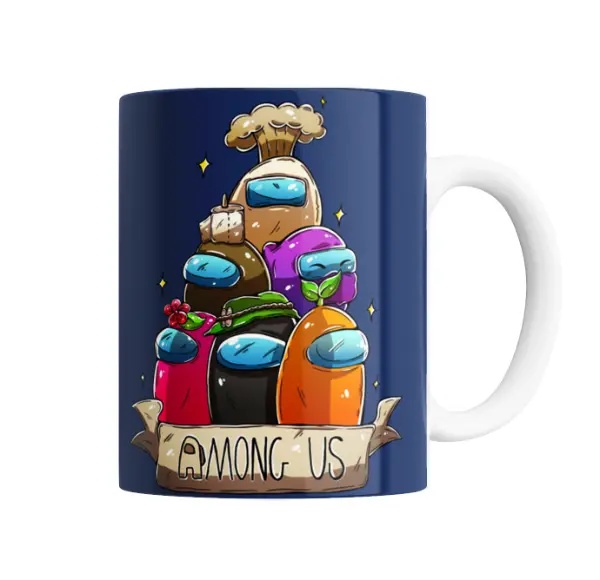 Taza de Cerámica Among Us Tripulantes con Plantas y Sombreros