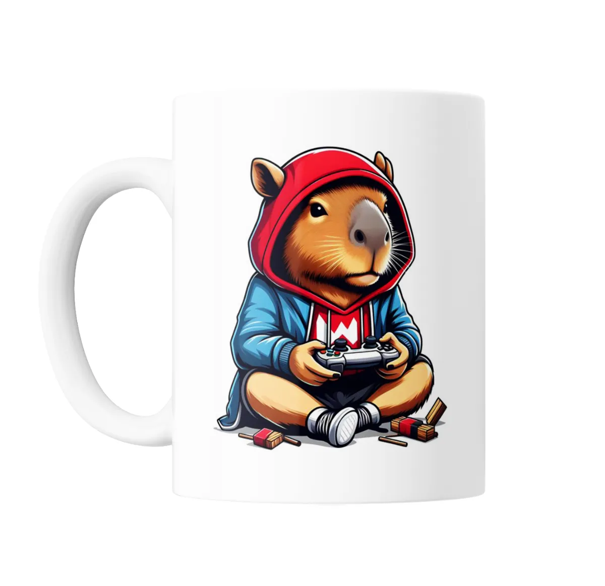 Taza de Cerámica Carpincho Gamer con Buzo y Joystick - vista 2