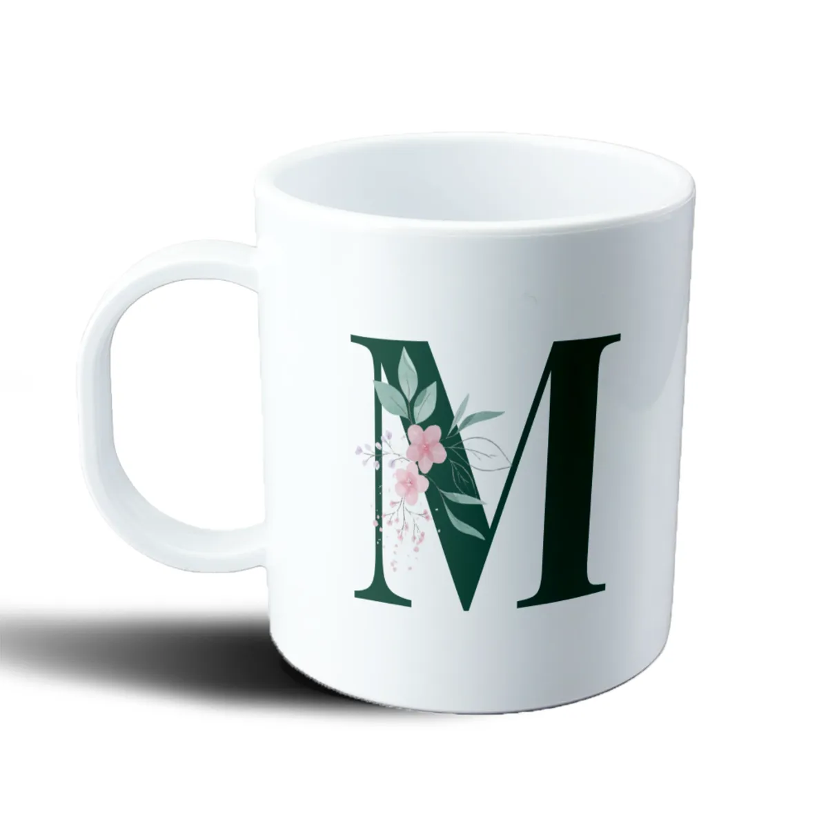 Taza de Plástico Iniciales Verde M Floral - vista 2