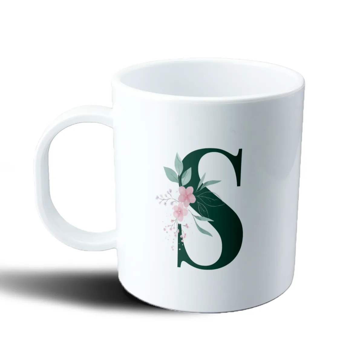 Taza de Plástico Inicial S Verde con Flores - vista 2