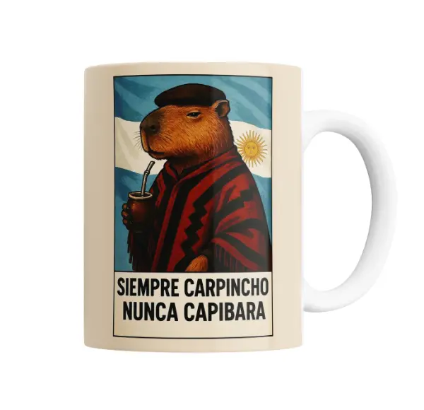 Taza de Cerámica Carpincho Argento Siempre Carpincho Nunca Capibara