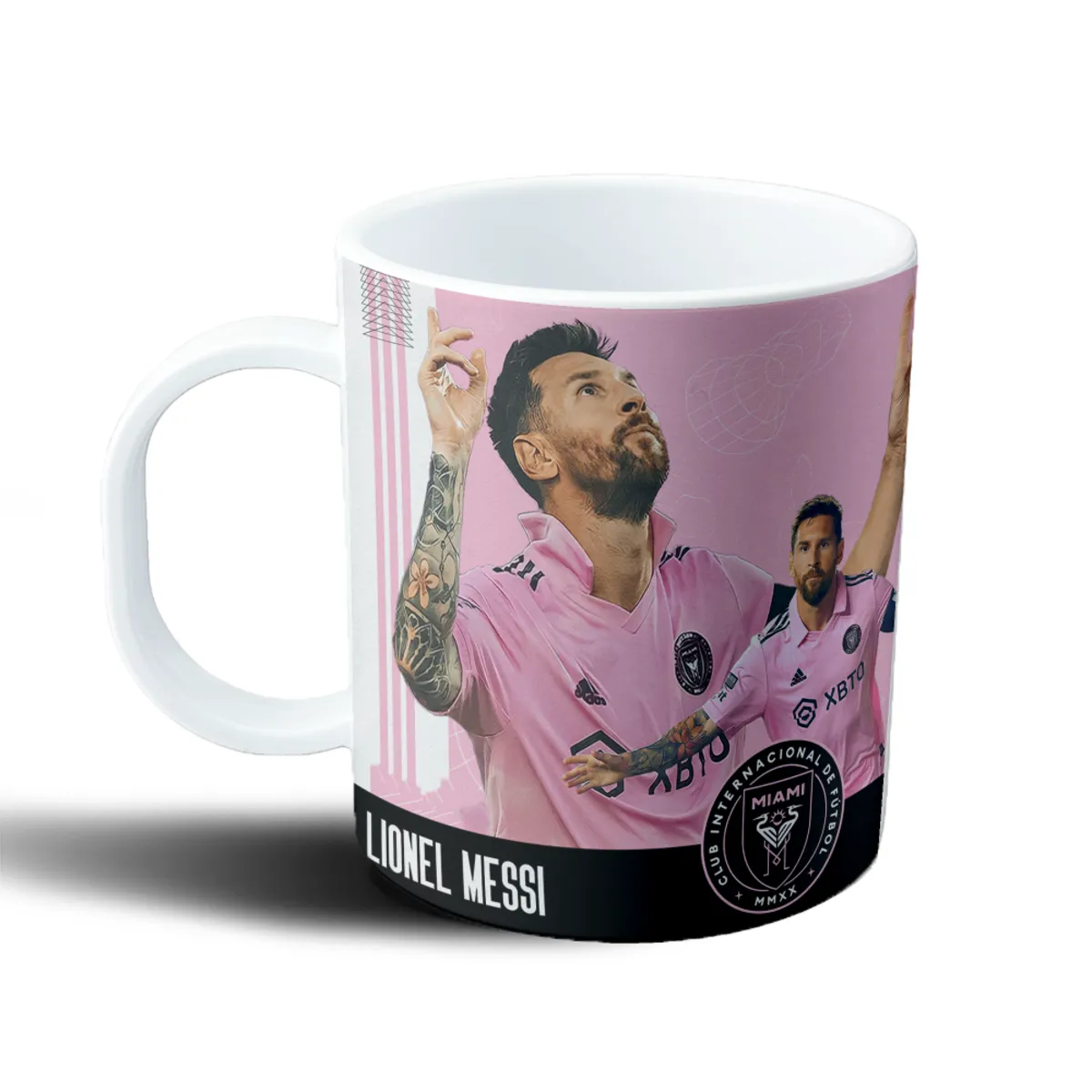 Taza de Plástico Inter Miami Lionel Messi Rosa - vista 2