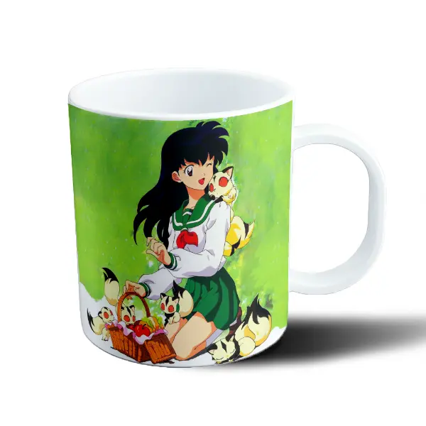 Taza de Plástico Inuyasha Kagome con Kirara y zorros