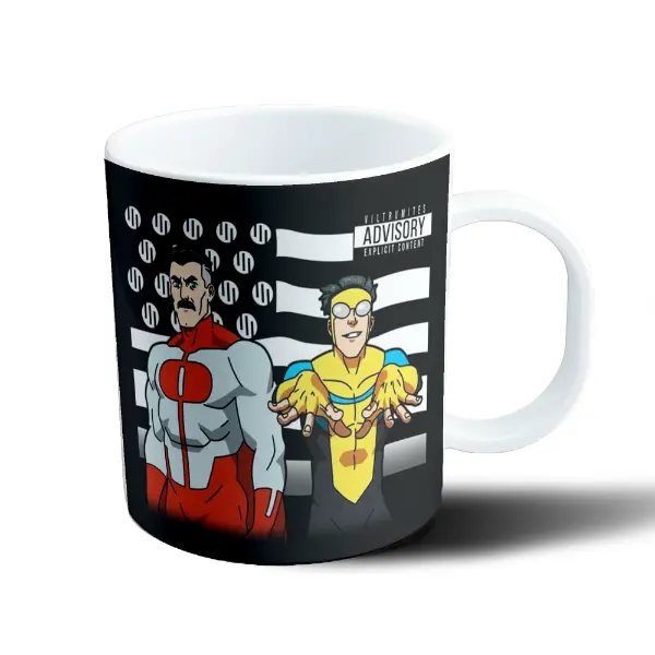 Taza de Plástico Invincible Omni-Man y Mark Grayson