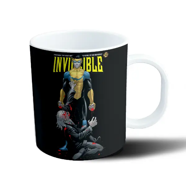 Taza de Plástico Invincible Mark Grayson vs Omni-Man Portada