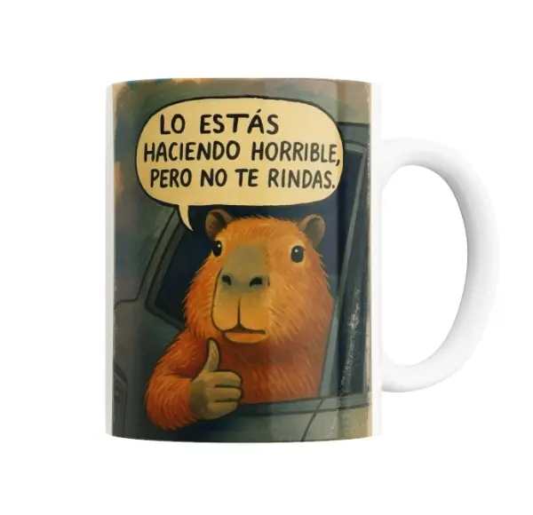 Taza de Cerámica Carpincho Lo Estás Haciendo Horrible Pero No Te Rindas