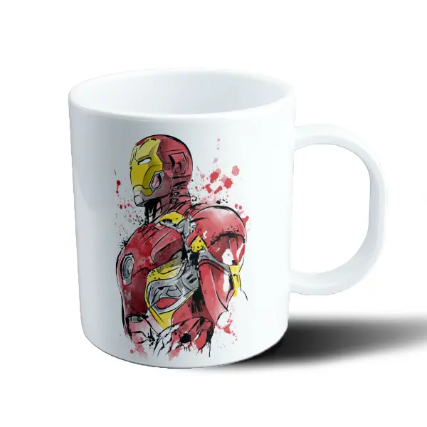 Taza de Plástico Iron Man Acuarela