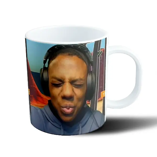 Taza de Plástico IShowSpeed Cara Gamer Auriculares