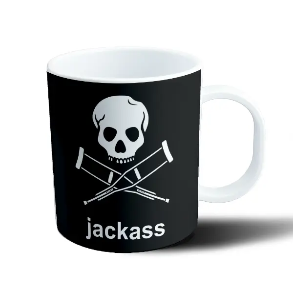Taza de Plástico Jackass Calavera con Muletas