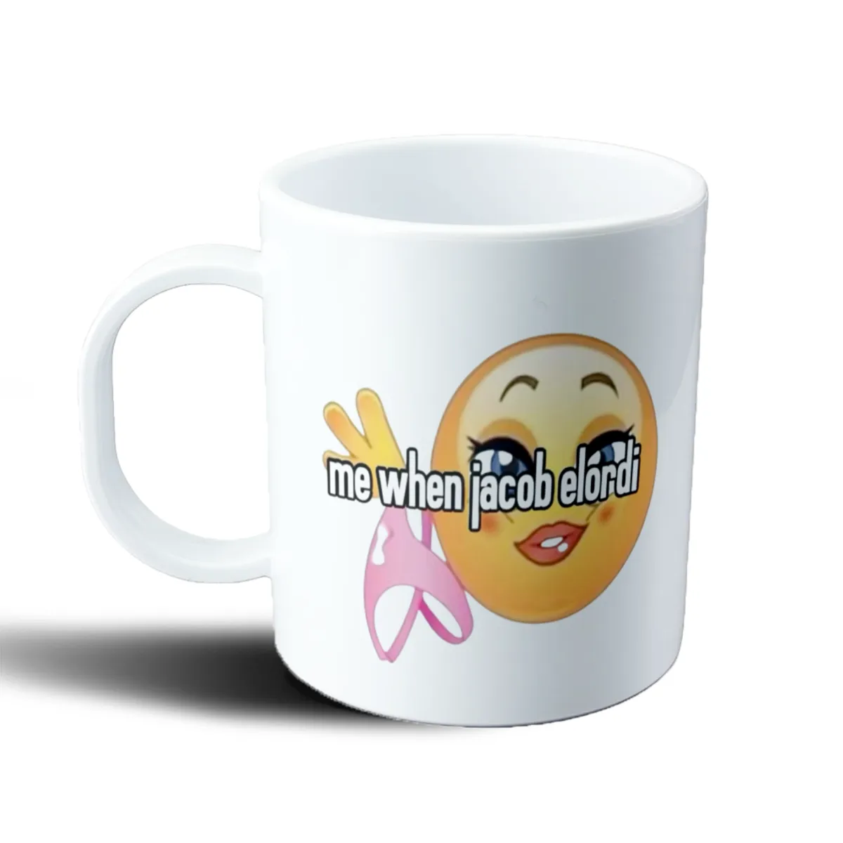 Taza de Plástico Jacob Elordi Me When Emoji Meme - vista 2