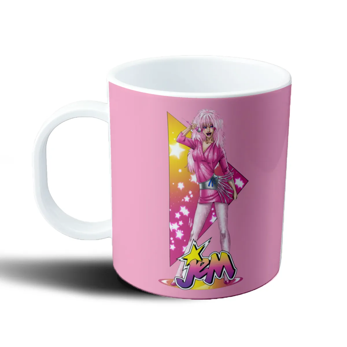 Taza de Plástico Jem Diseño Rosa Retro - vista 2