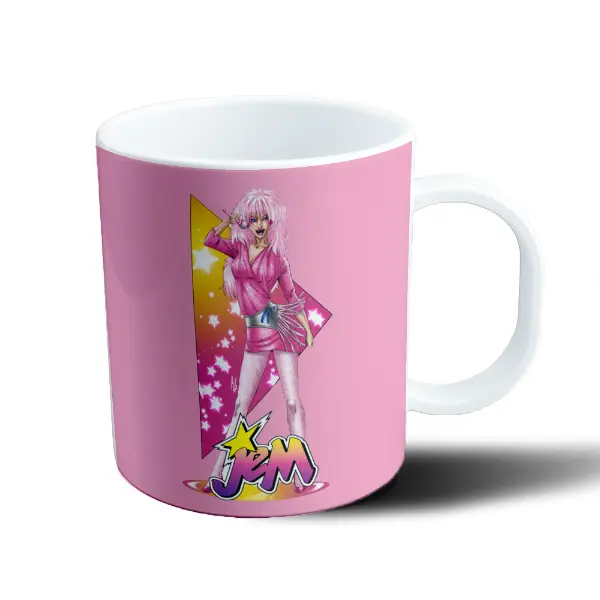 Taza de Plástico Jem Diseño Rosa Retro