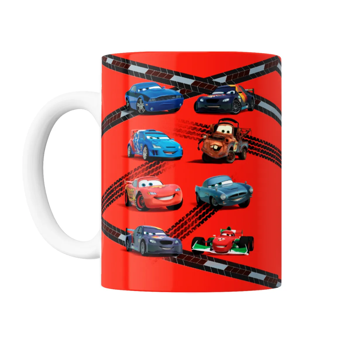 Taza de Cerámica Cars Rayo McQueen y Personajes en Pista - vista 2