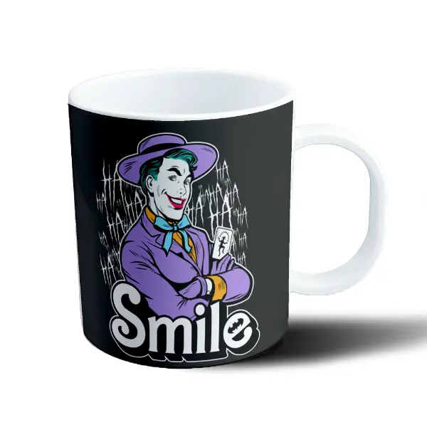Taza de Plástico Joker Smile Carta y Risa