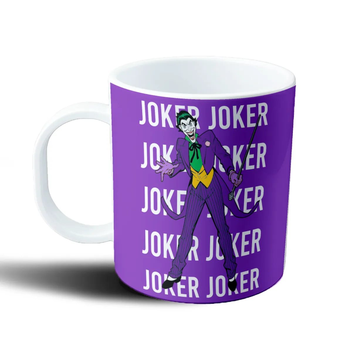 Taza de Plástico Joker Diseño Violeta con Textos Repetidos - vista 2