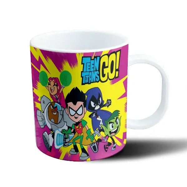 Taza de Plástico Jovenes Titanes Go Robin Cyborg Starfire Raven Beast Boy