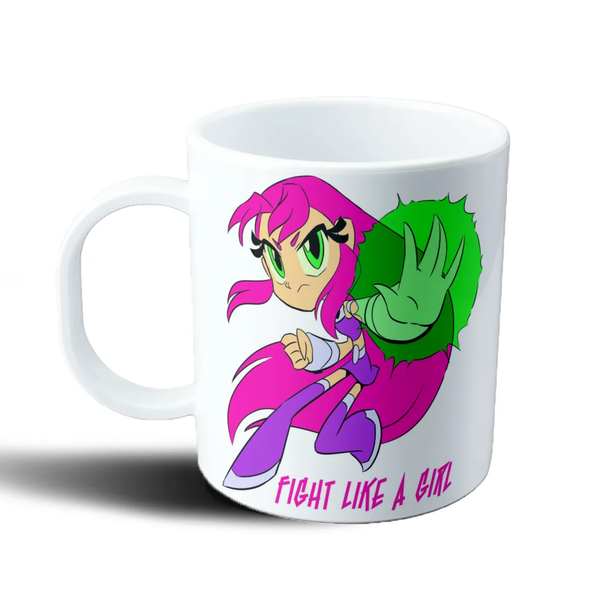 Taza de Plástico Jovenes Titanes Starfire Fight Like a Girl - vista 2