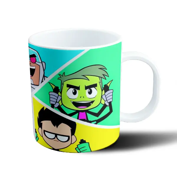 Taza de Plástico Jóvenes Titanes Cyborg Raven Robin Starfire