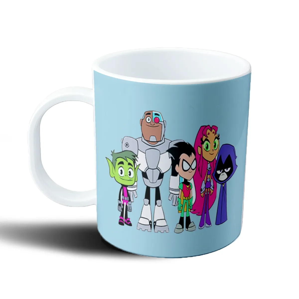 Taza de Plástico Jovenes Titanes Beast Boy Cyborg Robin Starfire Raven - vista 2