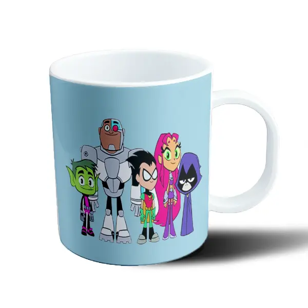 Taza de Plástico Jovenes Titanes Beast Boy Cyborg Robin Starfire Raven