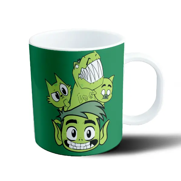 Taza de Plástico Jovenes Titanes Beast Boy con Mascotas