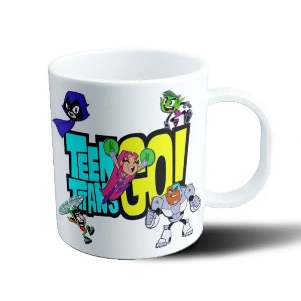 Taza de Plástico Jovenes Titanes GO Starfire Raven Cyborg Robin Beast Boy