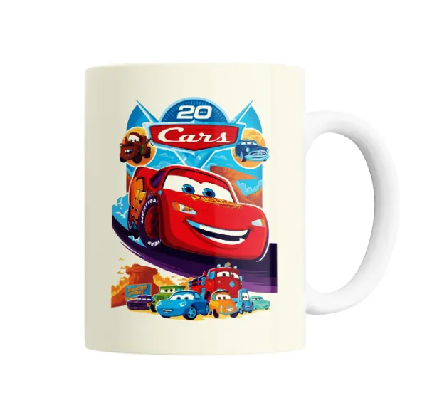 Taza de Cerámica Cars 20 Años Rayo McQueen y Amigos