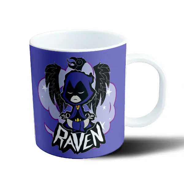 Taza de Plástico Jovenes Titanes Raven Meditando